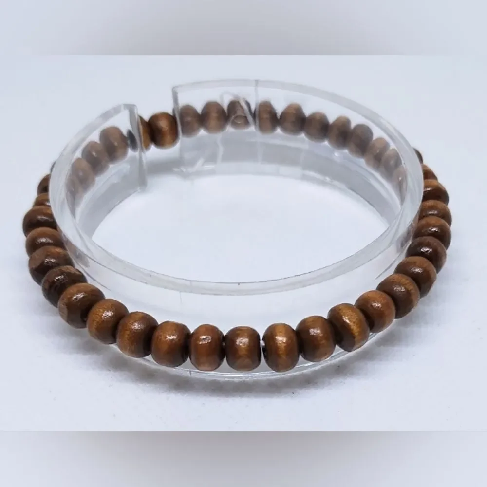 Men's bracelet beaded beads brown new‎ e56